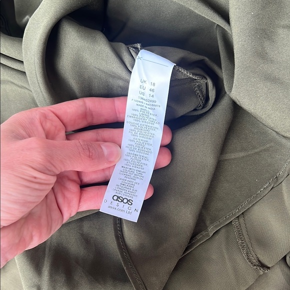 ASOS DESIGN embroidered cuff and hem maxi dress in khaki - Picture 15 of 15